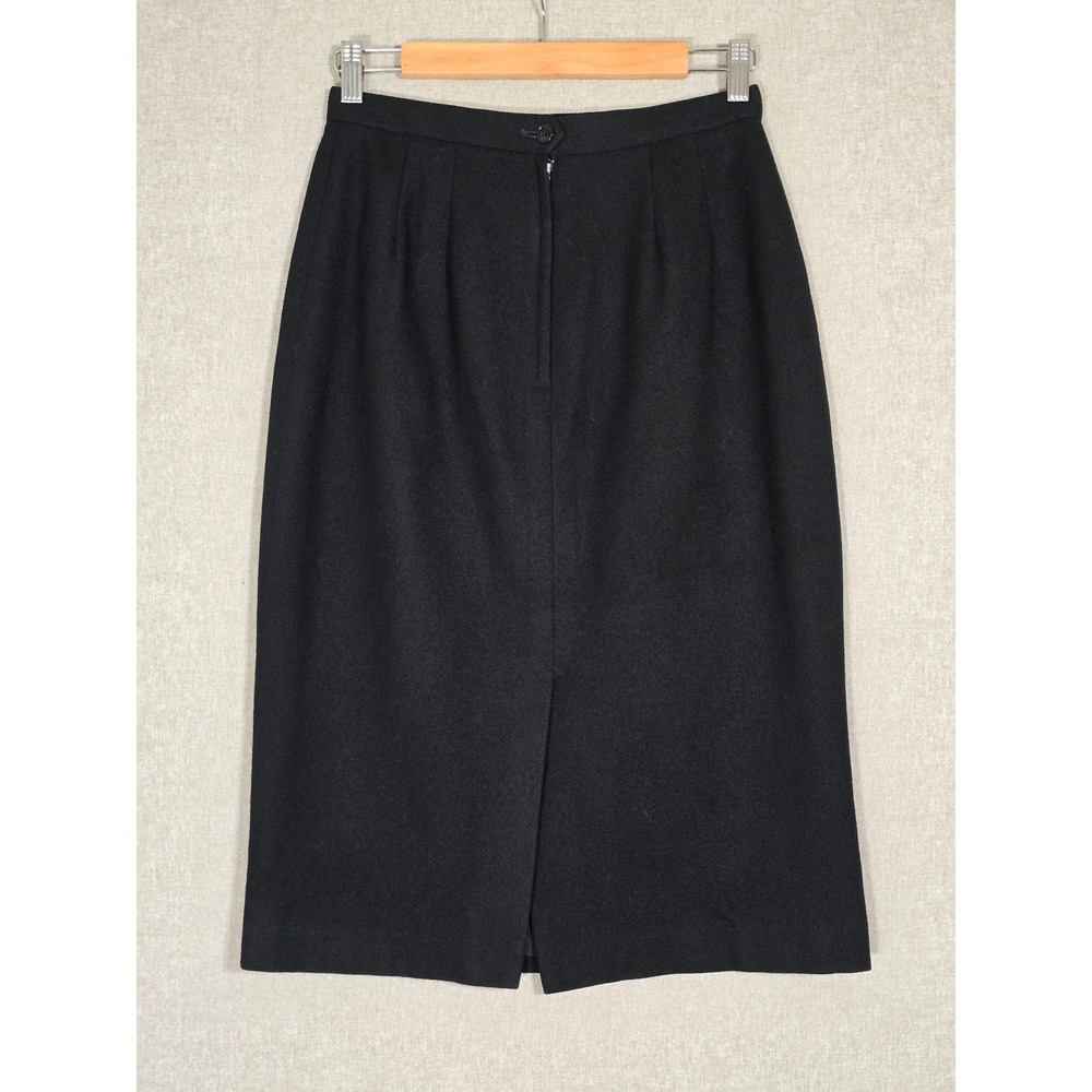 Unbranded Women's Black Wool Blend Midi Pencil Skirt 8